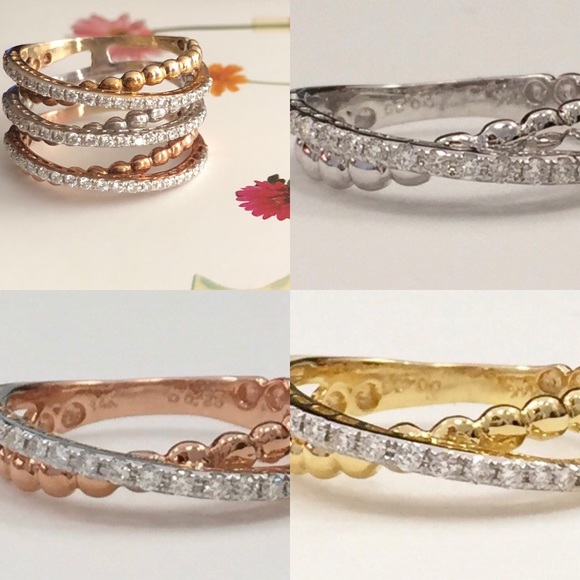 Sidney Thomas for Kay 14K Cross Over Diamond Ring - Picture 2 of 8